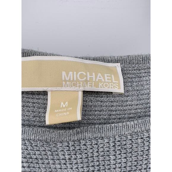 MICHAEL MICHAEL KORS Women’s Light Gray Scoop-Neck Long Sleeve Tunic Sweater SZM - Picture 9 of 10